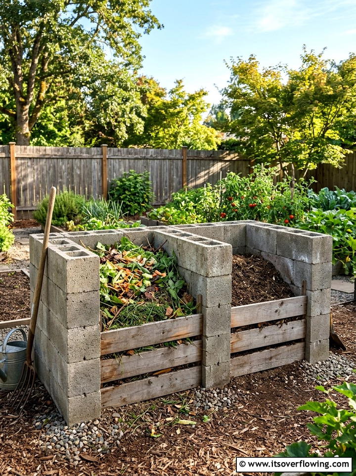 Concrete Block Composter - 25 recycled garden ideas with composting