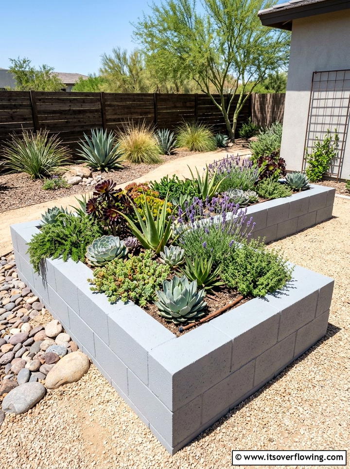 Concrete Block Garden Bed - 25 small garden ideas with raised beds
