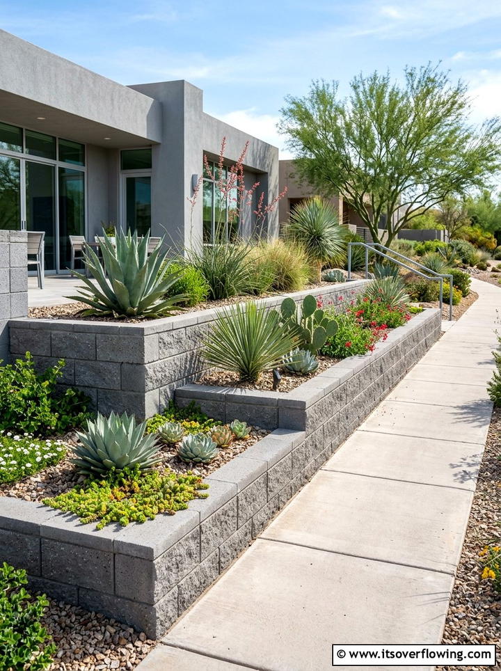 Concrete Block Garden Bed - 25 recycled garden ideas for front yard decor