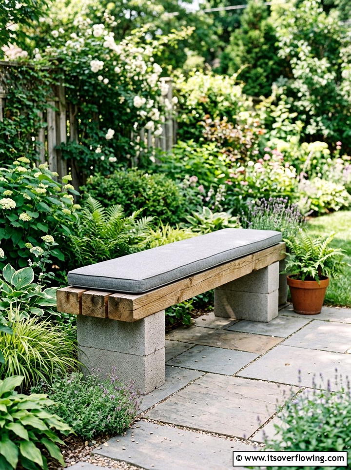 Concrete Block Patio Bench - 25 reusing old things ideas for patio