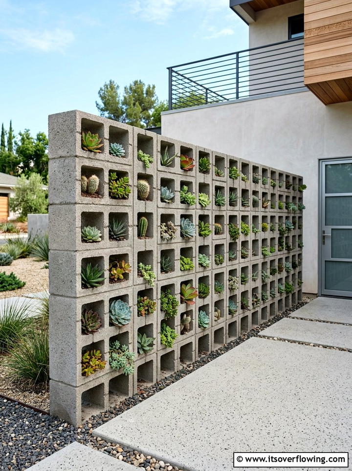 Concrete Cinder Block Planter - 25 cheap garden ideas with simple planters