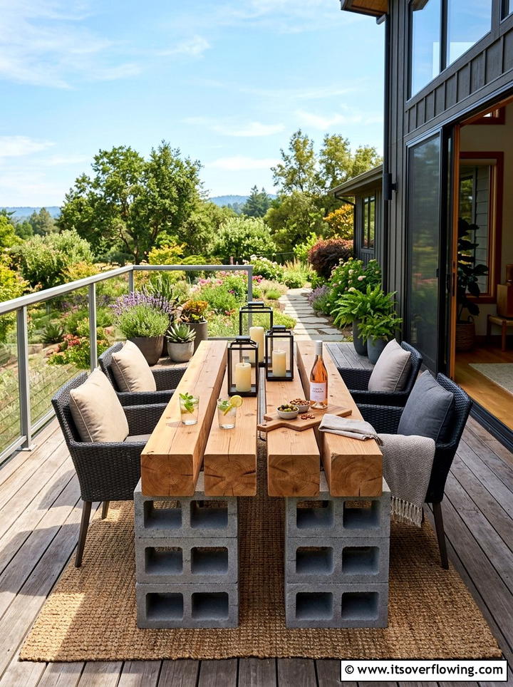 Concrete Cinder Blocks - 25 reusing old things ideas for tables