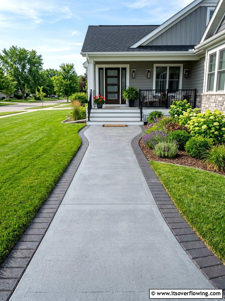 Concrete Front Walkway - 25 front porch ideas diy