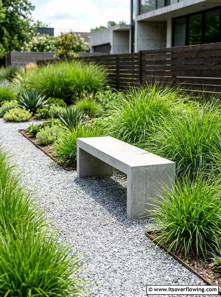 Concrete Garden Bench - 25 garden decor ideas with summer decor