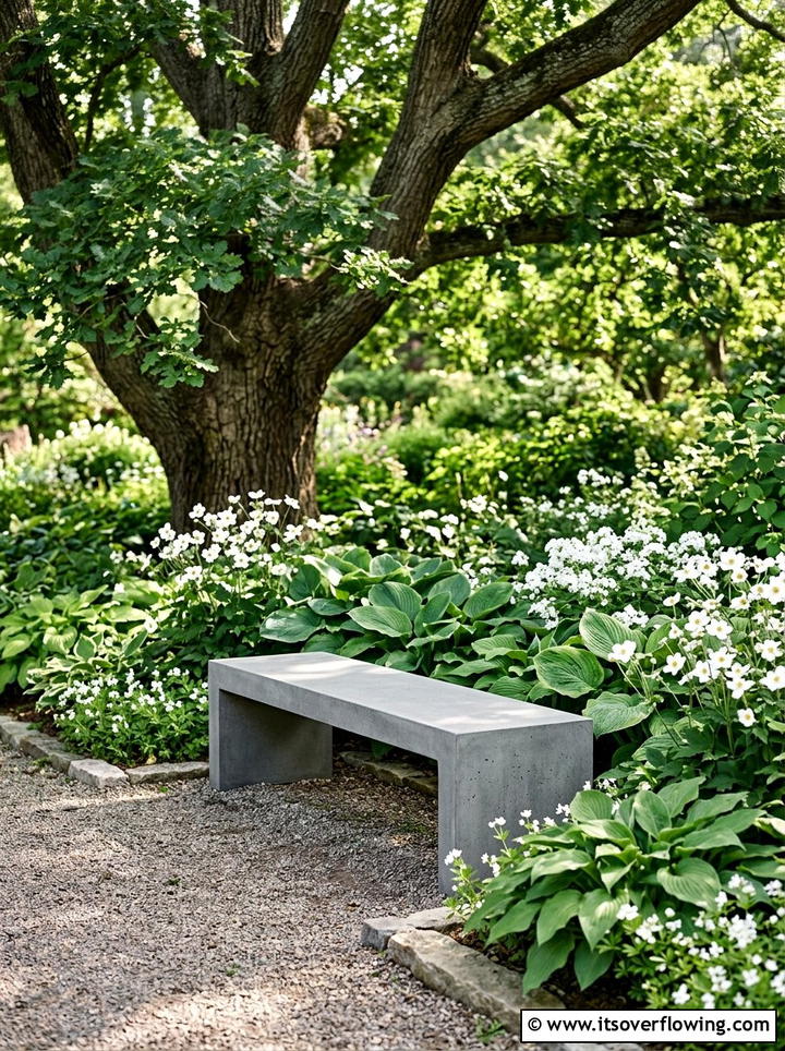 Concrete Garden Bench - 25 garden decor ideas for relaxing spaces
