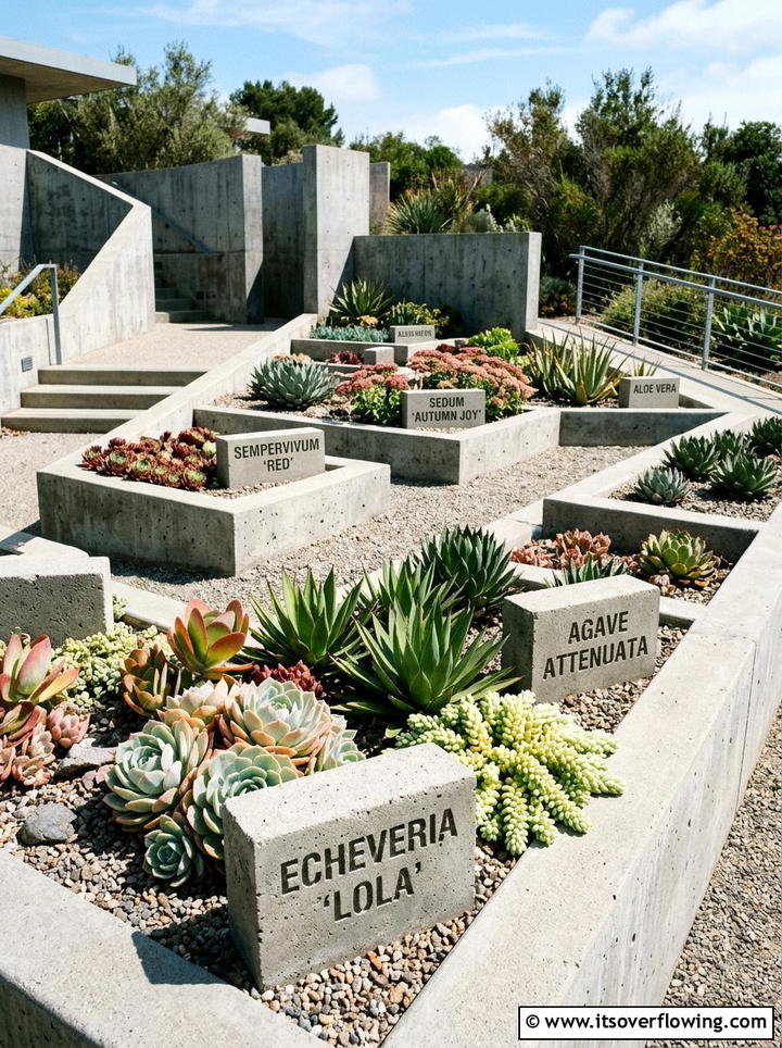 Concrete Garden Block Labels - 25 garden ideas with plant markers