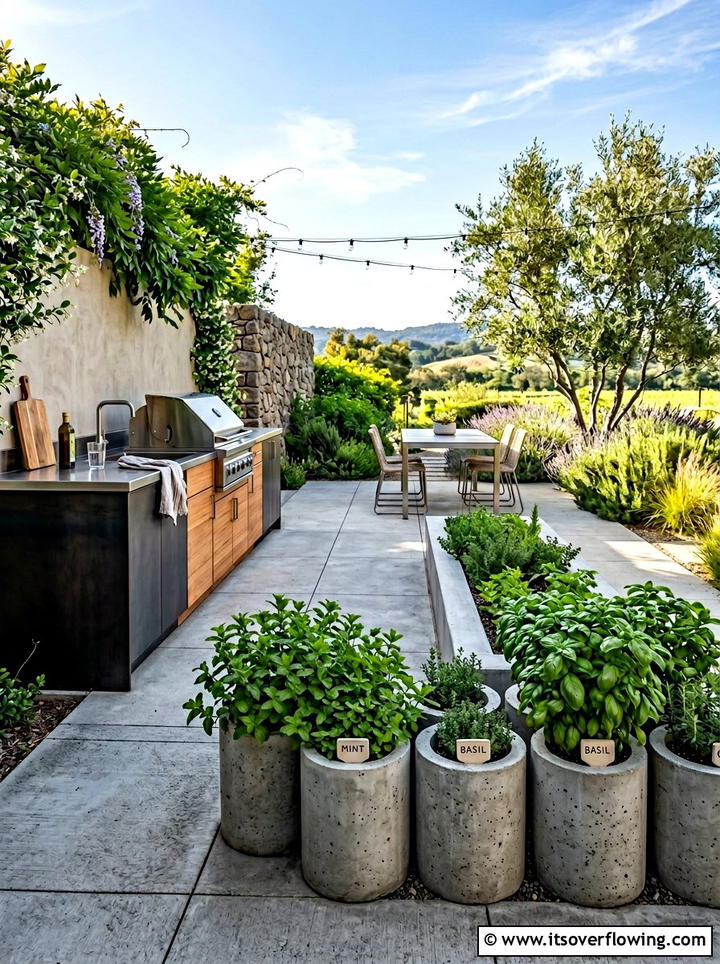 Concrete Herb Garden Kitchen Patio - 25 garden decor ideas with concrete planters