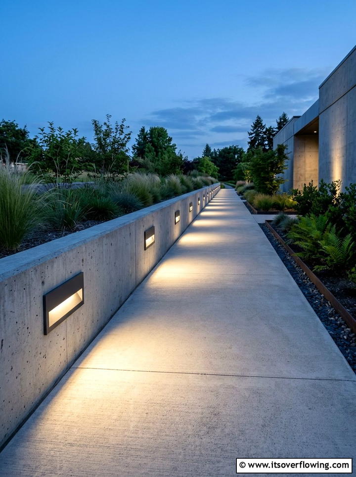Concrete Pathway Lighting - 25 backyard decorating ideas with pathway lights