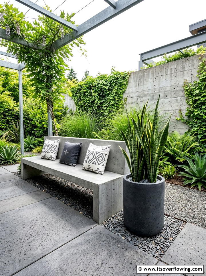 Concrete Patio Furniture - 25 garden decor ideas with throw pillows
