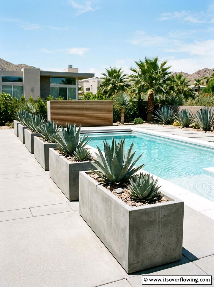 Concrete Patio Planters - 25 backyard decorating ideas with planters