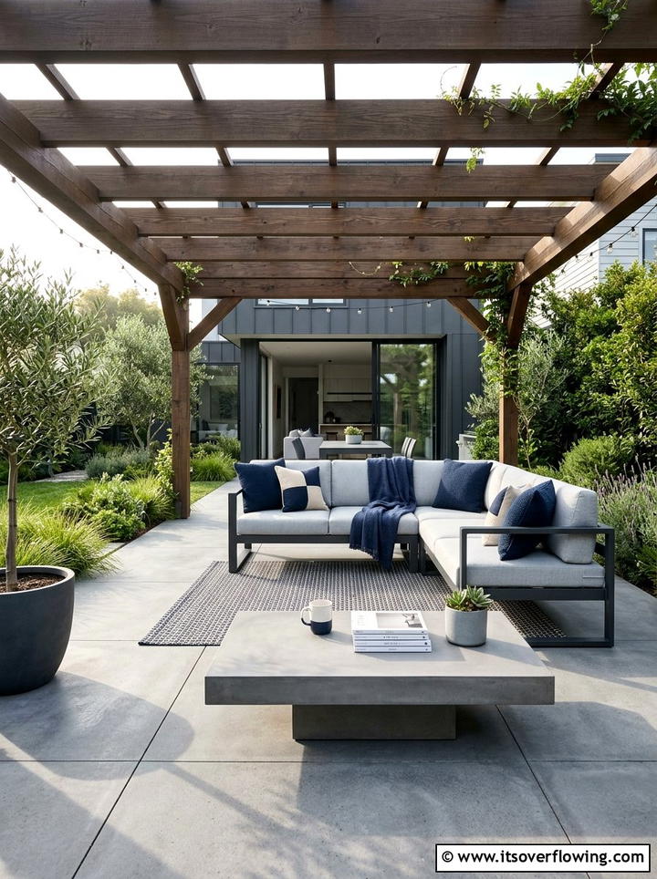 Concrete Patio - 25 backyard ideas for low upkeep