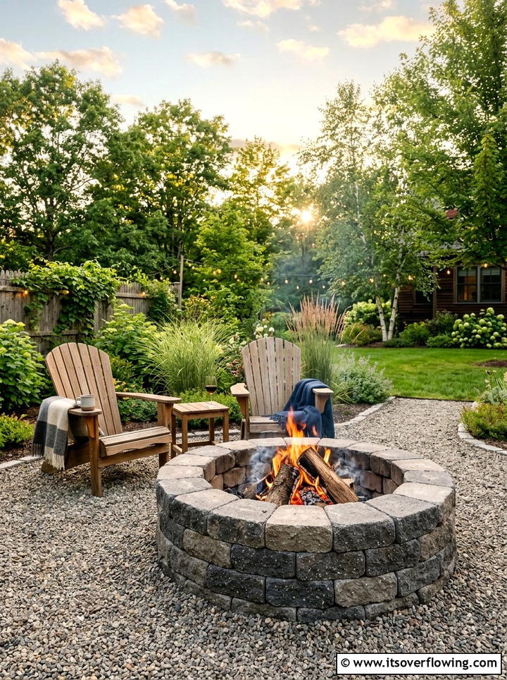 Concrete Paver Fire Pit - 25 garden ideas with low cost materials