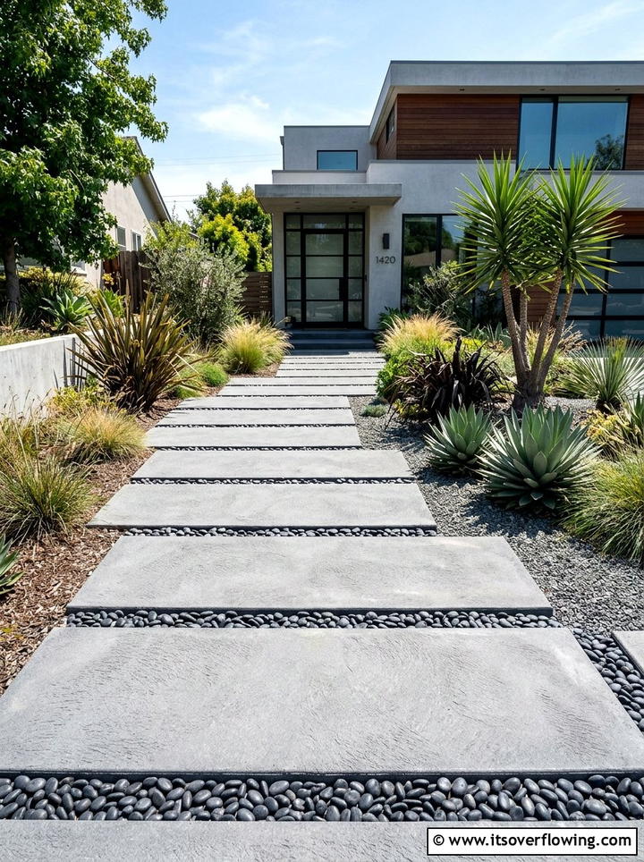 Concrete Paver Path - 25 garden ideas for modern homes