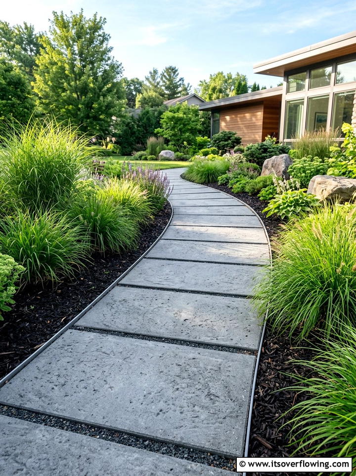 Concrete Paver Path - 25 backyard ideas with no grass