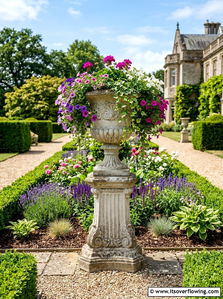 Concrete Pedestal Planter Flower Bed - 25 garden decor ideas with concrete planters