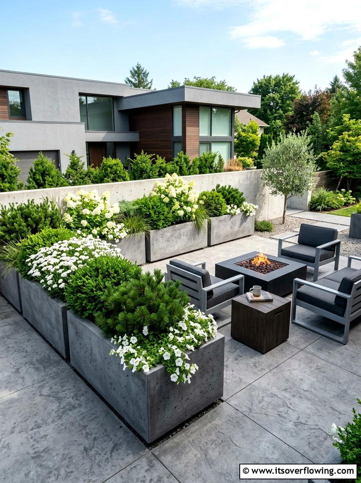 Concrete Planter Box Patio - 25 garden ideas with planter boxes