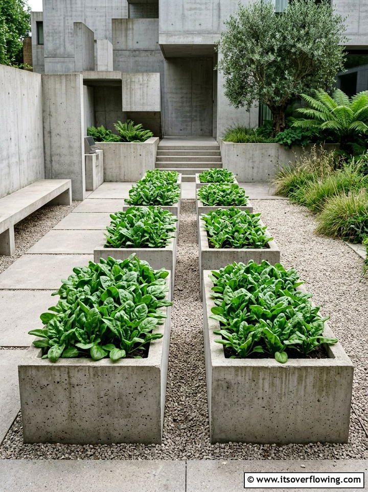 Concrete Planter Garden - 25 creative garden ideas with salad gardens