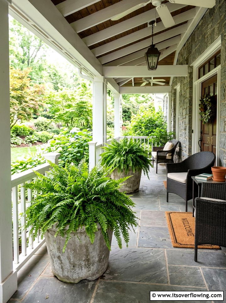Concrete Planters With Ferns - 25 front porch ideas with concrete planters