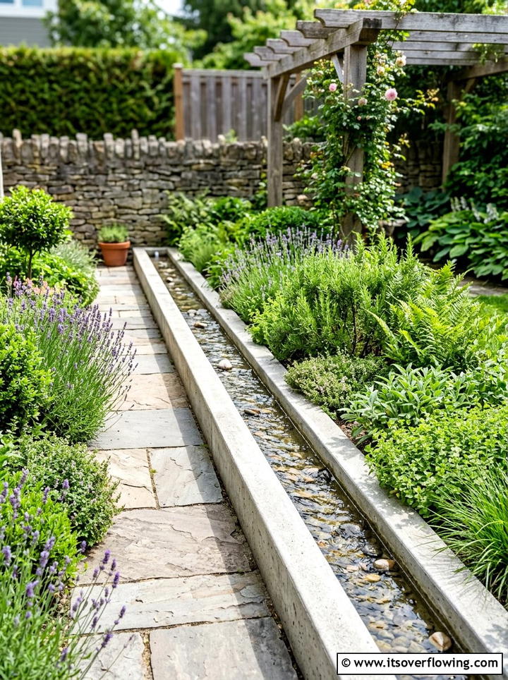 Concrete Rill For Small Space - 25 small garden ideas with water feature