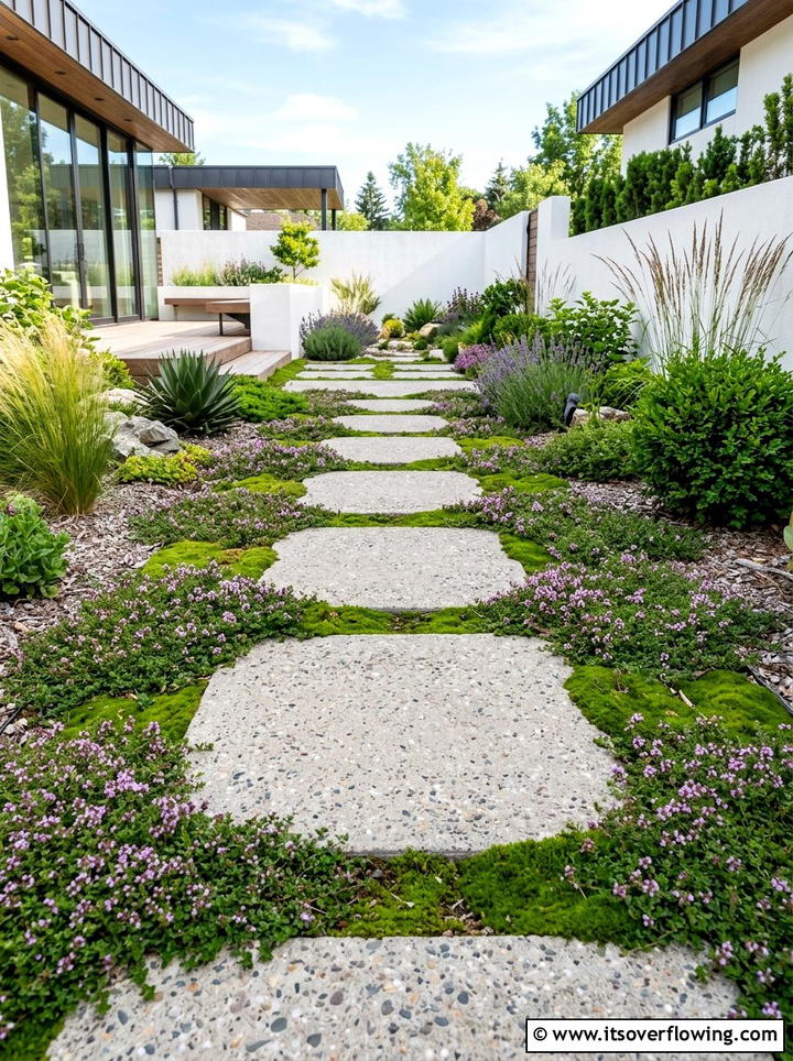 Concrete Stepping Stone Path - 25 reusing old things ideas for garden pathways