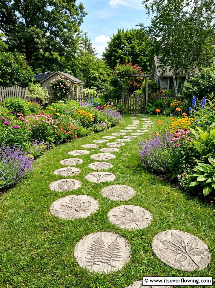 Concrete Stepping Stone - 25 garden decor ideas on a budget