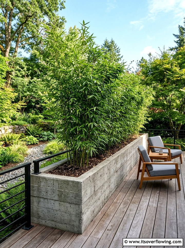 Concrete Trough Planter Privacy Screen - 25 garden decor ideas with concrete planters