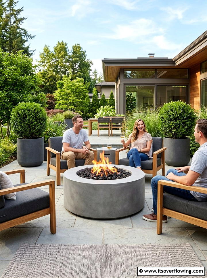 Concrete Tube Fire Pit - 25 upcycled garden ideas with modern style