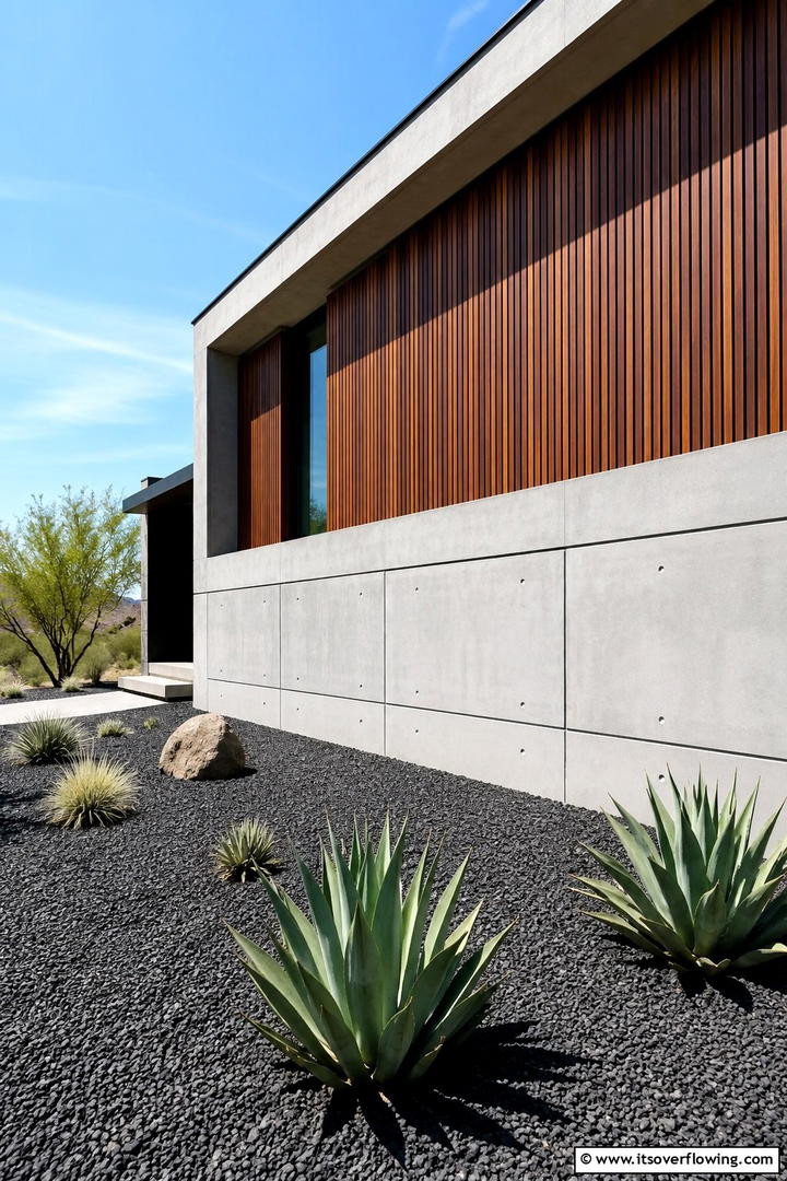 Concrete Wainscoting for Modern Minimalism - 25 Exterior Wainscoting Ideas to Enhance Your Home’s Curb Appeal