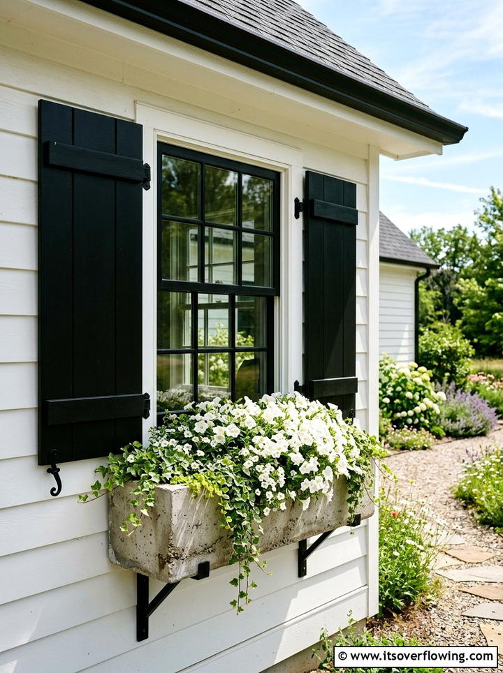 Concrete Window Box Farmhouse Style - 25 garden decor ideas with concrete planters