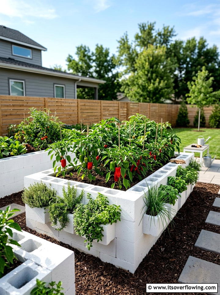 Concrete block garden beds - 25 garden ideas with raised beds