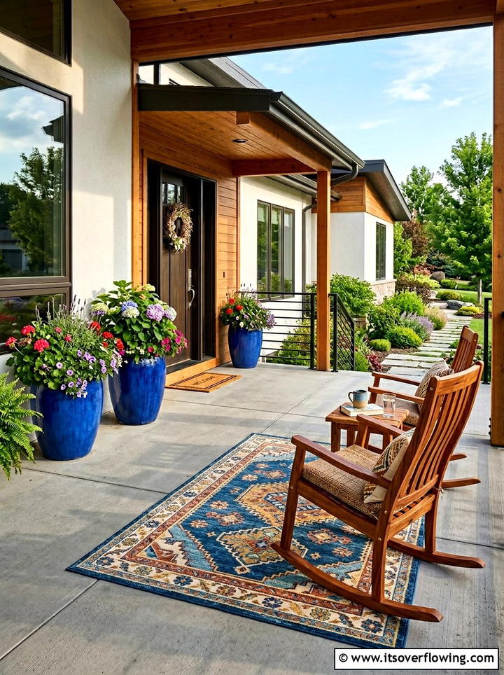 Concrete front porch - 25 front porch ideas with rocking chairs