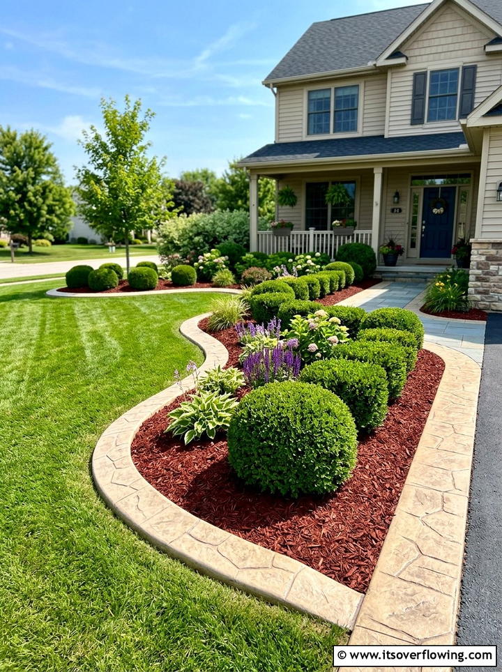 Concrete garden curbing - 25 garden ideas with garden edging