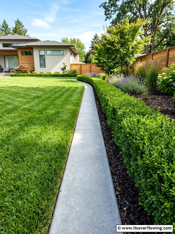 Concrete mow strip - 25 garden ideas with edging