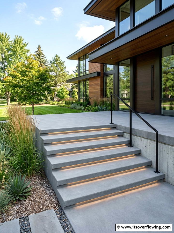 Concrete porch steps - 25 front porch ideas with concrete floor