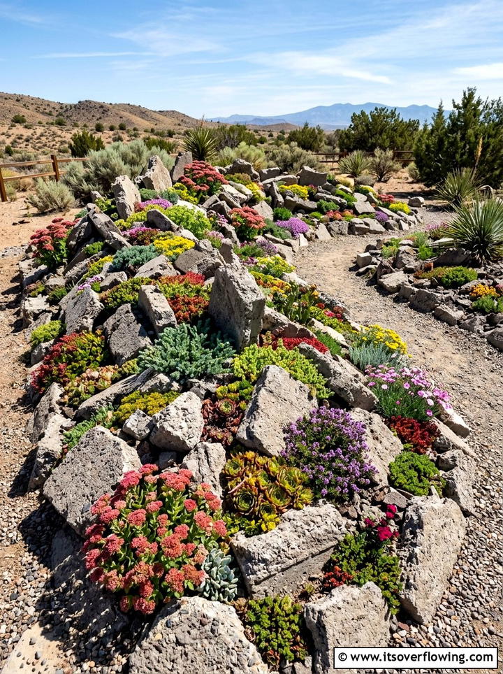 Concrete rubble rock garden - 25 upcycled garden ideas with concrete scraps