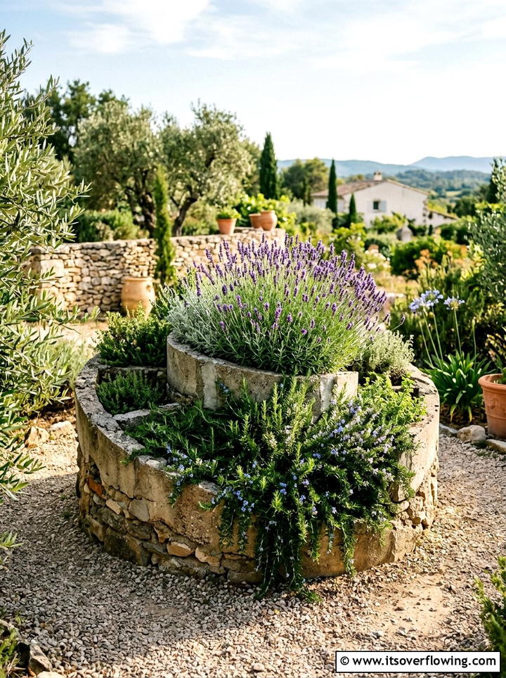 Concrete scrap herb spiral - 25 upcycled garden ideas with concrete scraps
