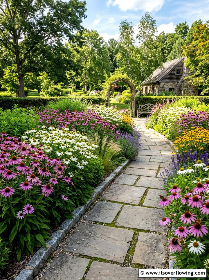 Coneflower garden border - 25 garden ideas for butterflies