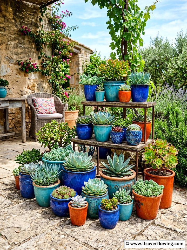 Container Garden - 25 backyard ideas with drought tolerant plants