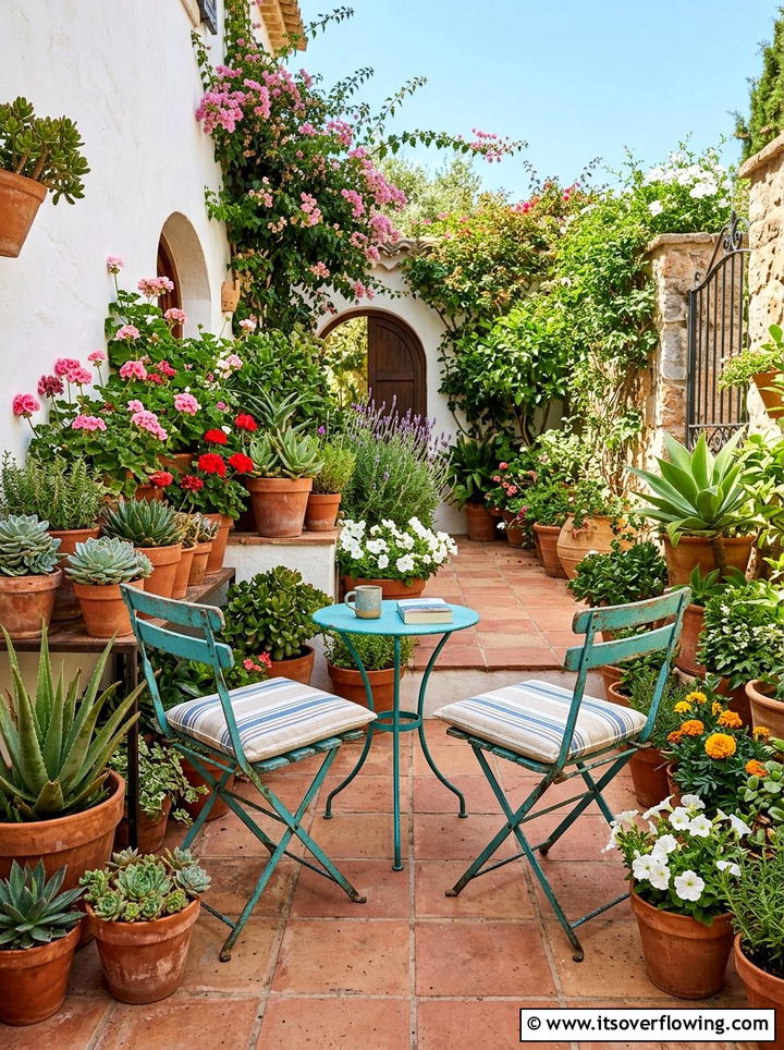 Container Garden Seating - 25 small garden ideas with cozy seating