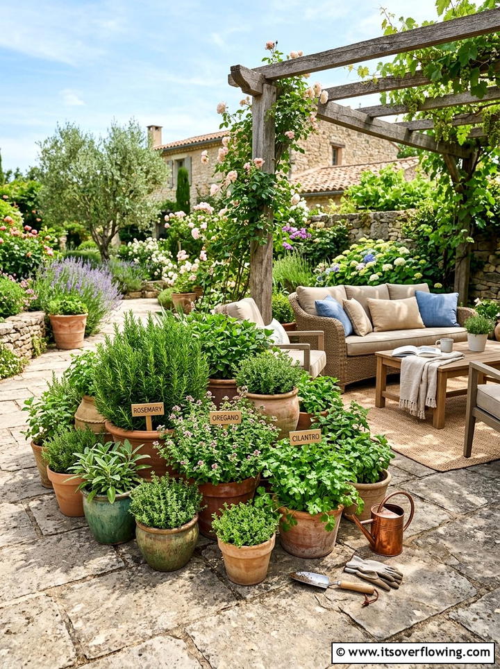 Container Herb Garden - 25 garden ideas with herbs