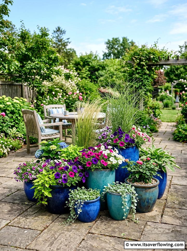 Container Plant Arrangement - 25 creative garden ideas for patios