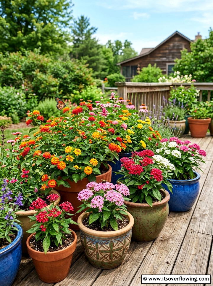 Container Pollinator Garden - 25 backyard ideas with pollinator garden