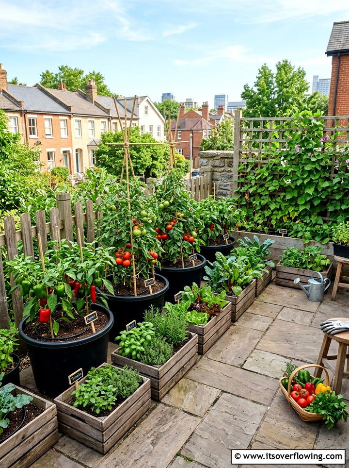 Container Vegetable Garden - 25 garden ideas for tiny patios