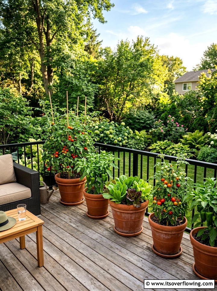 Container Vegetable Garden - 25 cheap garden ideas for small spaces