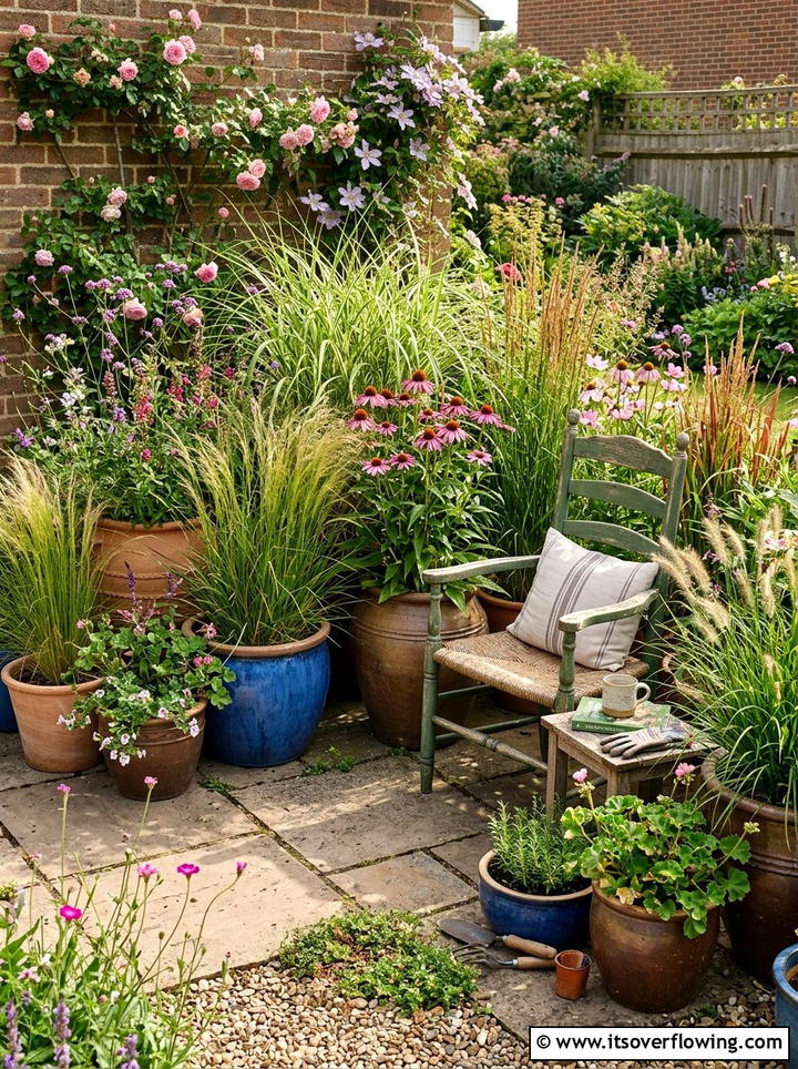 Container garden corner - 25 creative garden ideas with hidden garden corners
