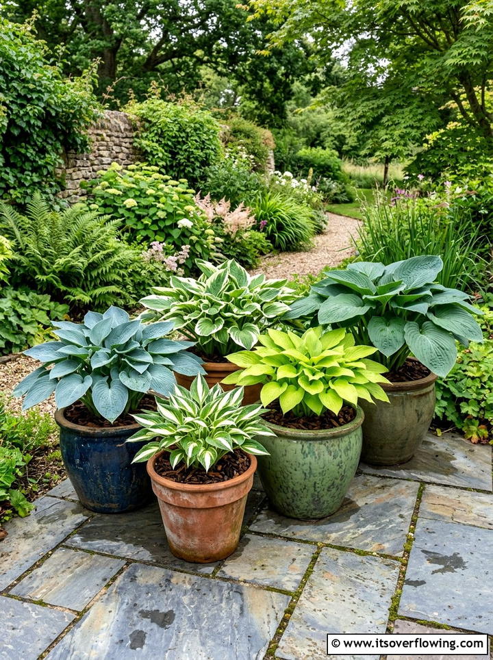Container garden hostas - 25 garden ideas with hostas