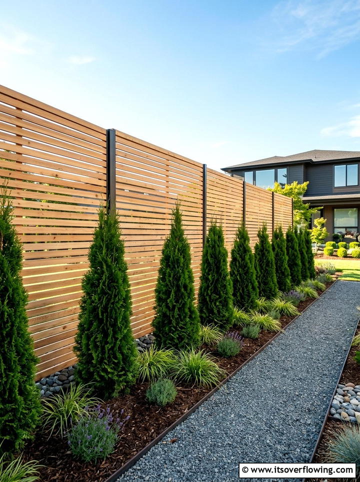 Contemporary Cedar Fence - 25 garden design ideas with straight lines