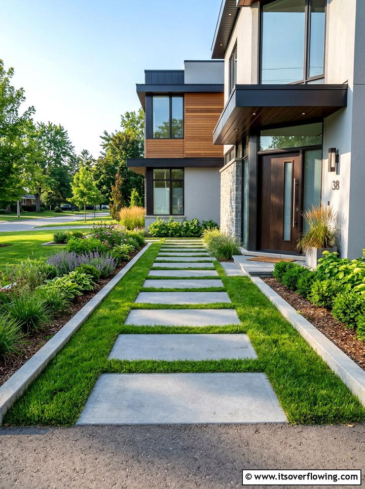 Contemporary Entrance Walkway - 25 garden design ideas with straight lines