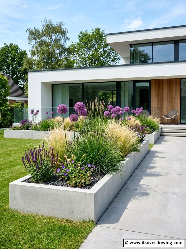 Contemporary Flower Bed - 25 backyard ideas with flower garden