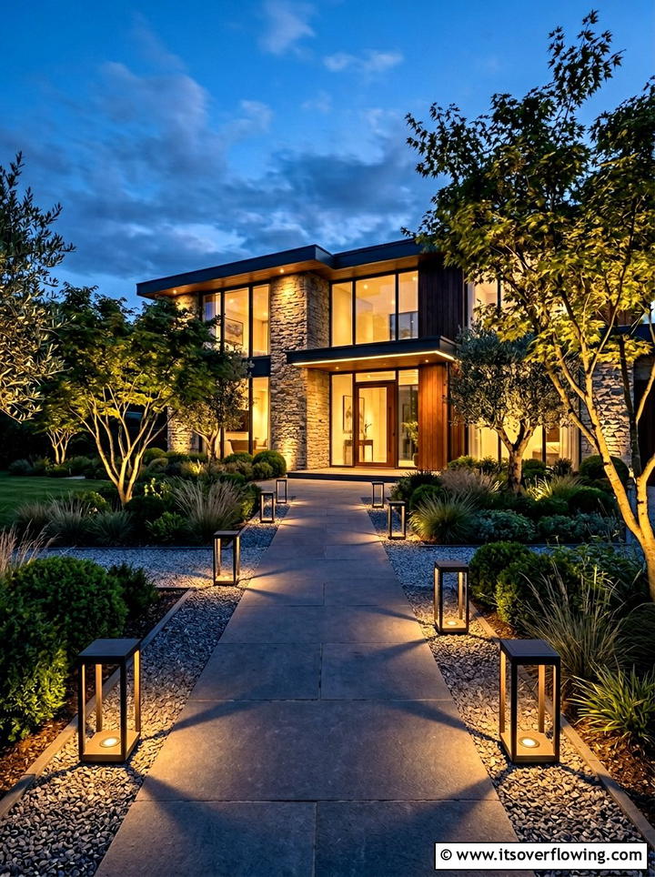 Contemporary Front Garden Lighting - 25 garden design ideas for front gardens